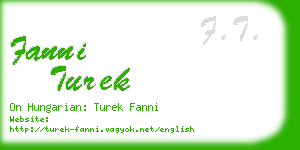 fanni turek business card